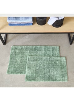 اشتري Ever Eco 2-Piece Cotton Viscose Bathmat Set 80 x 50 cm في الامارات