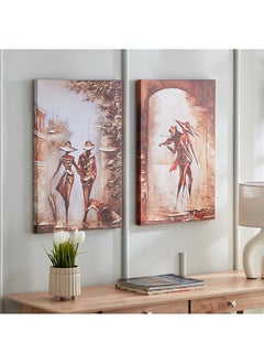 Buy Ayka 2-Piece Printed Canvas Wall Art 40 x 60 x 2.5 cm in UAE