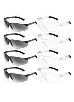 Buy 8Pcs Safety Glasses, Protective Eyewear for Men Women, ANSI Z87.1 Eye Protection Goggles with Clear Protective for Work in Saudi Arabia