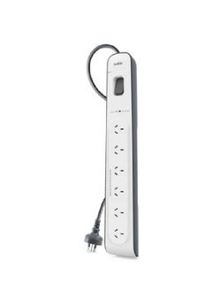 اشتري واقي التيار الكهربائي Belkin Surge master Surge Protector 6 Way Outlet 2m - أبيض في مصر