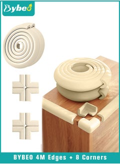 اشتري Baby Proofing Edge and Corner Guard Protector Set For Furniture Or Tables, 4m Edges & 4 Foam Corners في الامارات