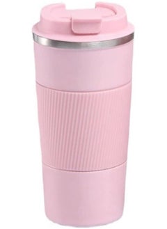 Buy Tumbler Stainless Steel Vacuum Insulated Travel Mug Water Coffee Cup for Home Office Outdoor Works Great for Ice Drinks and Hot Beverage (510ml) (Pink) in UAE