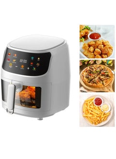 Buy CREST Air Fryer with Clear Window and Internal Light 8L Extra Large Capacity Air Fryer Digital LCD Touch Screen in Saudi Arabia