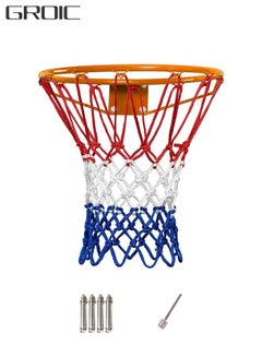 اشتري Basketball Net Outdoor, 2022 Upgrade Thick Professional Basketball Rim Replacement Heavy Duty, All Weather Anti Whip Color Never Fade Standard Nets -12 Loops في الامارات