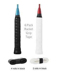 Buy 6 Pack Racket Grip Tape 2 Colors Sweatband for Tennis Badminton Squash Racket in UAE