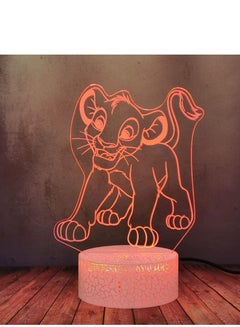 اشتري Naughty Simba The King Lion Night Light Cartoon Kawaii Doll 3D LED Optical Lamp 16 Color Illusion Desk Lamp Kid Anime Creative Decor Bedroom Home Table Lamp Baby Boy Birthday Sleep Luminous Gift Toy في الامارات