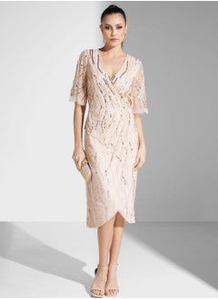 اشتري Embellished Wrap Dress في السعودية