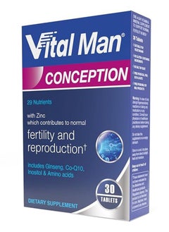 Buy Man Conception For Men Fertility And Reproduction For Active Lifestylewith Ginseng, Co-Q10, Inositol, Amino Acids 30 Tablets in UAE