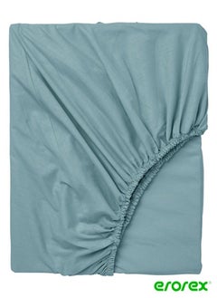 Buy Fitted sheet light blue 90x200 cm in Saudi Arabia