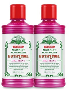 Buy Pack Of 2 Euthymol Mouthwash Mild Mint Alcohol Free 500ml in Saudi Arabia