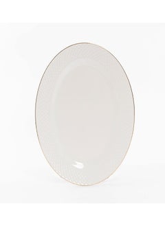 اشتري Alba Oval Platter, White - 34.3x24cm في الامارات