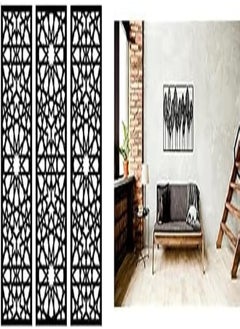 اشتري Bundle Home gallery arabesque wooden wall art 3 panels 80x80 cm + Leaves wood wall art 120x80 في مصر