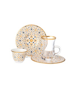 Buy Turkish tea and coffee set 18 pieces in Saudi Arabia