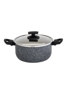 Buy Newflon Granit Cooking Pot With Steel Lid Size 22 cm in Saudi Arabia