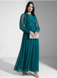 Buy Button Detail Pleated Dress in Saudi Arabia