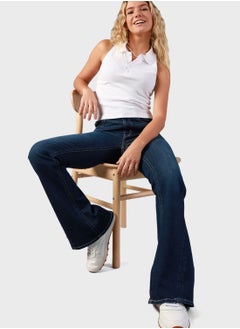 Buy High Waist Flared Jeans in Saudi Arabia