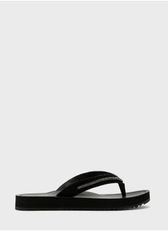 Buy Diamante Slip-On Flats Black in UAE