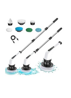 Buy Electric Spin Scrubber Cordless Cleaning Brush with 7 Replaceable Drill Brush Heads and 54 Inch Adjustable Extension Arm Power Shower Scrubber For Bathroom Kitchen Floor Tile Tub in UAE