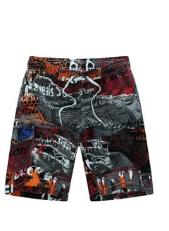 اشتري Men With Monogram Beach Shorts Red في الامارات