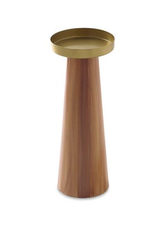 اشتري Ruhi Pillar Candle Holder, Brown - 10.5x17.5 cm في الامارات