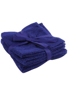 Buy REVE 4-Piece Concepto Towel Set Navy Blue 30 x 30cm in Saudi Arabia
