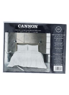 Buy 4-Piece Premium Quality T300 Cotton Jacquard Flat Sheet Set White King 10 x 30 x 25 cm CN K4PCT300-WHTD in Saudi Arabia