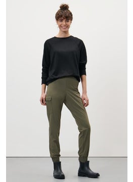 Buy Women Regular Fit Solid Training Sweatpants, Olive in UAE