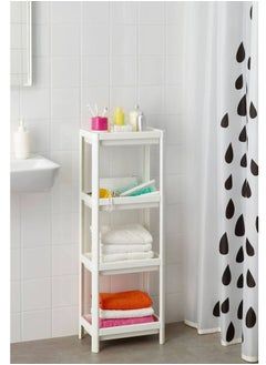 Buy 4 Layer Vesken Shelving Unit Shelf White 36x23x100 cm in Saudi Arabia