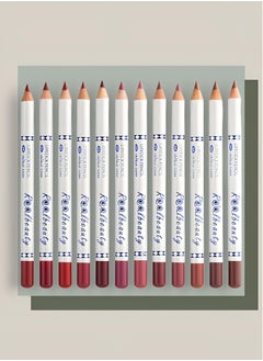 Buy 12-Piece Lip Liner Set Multicolour 1.14g in Saudi Arabia