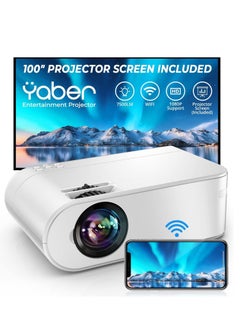 اشتري Projector WiFi Mini Projector, 9000L 1080P Full HD Portable Projector, Zoom, 300" Display, Outdoor Projector [Projector Screen Included] Wireless Mirroring Projector for Phone/TV Stick/HDMI/PS4 في الامارات