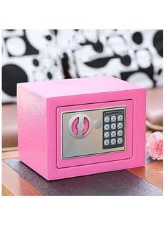 اشتري Deluxe Electronic Money Safe Box Digital Security Mini Safe Box with Key and Pin Code Option Keypad Lock For Home Office Hotel Business Jewelry Cash Use Storage Money Box (Pink)23*17*17cm في السعودية