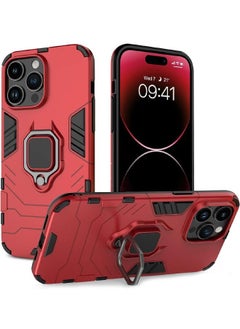 Buy iPhone 15 Pro Case, Built-in 360° Rotate Ring Kickstand, Military Grade Shockproof Test, Heavy Duty Shockproof Protective Case Cover for Apple iPhone 15 Pro Red in UAE