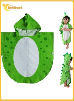 Buy Hooded Baby Towels, Cotton Dinosaur Pattern, Cute Bath Towel Kids Robe, Beach Swimming Hooded Poncho for Babies Boys Girls (Green Dinosaur) in Saudi Arabia