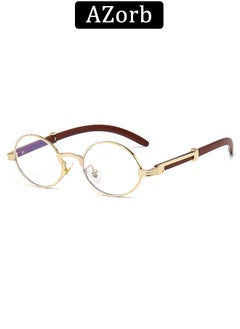 Buy Anti Blue Light Blocking Glasses for Men Women Oval Wooden Frame Eyeglasses Gaming Reading Glasses Clear Lens Fashion Eye Glasses Anti Eyestrain in Saudi Arabia