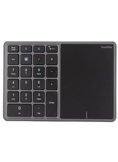 Buy Wireless Numeric Keypad, 22 Keys 2.4G Bluetooth Number Keyboard with Touchpad Type C Interface, Support for Win iOS Android OS X Systems(Grey) in UAE