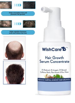 اشتري WishCare Hair Growth Serum Concentrate - 3% Redensyl, 4% Anagain, 2% Baicapil, Caffeine, Biotin, Plant Keratin & Rice Water - Hair Growth Serum for Men & Women 30ml ﻿ ﻿ في السعودية