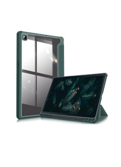 اشتري Compatible with Hybrid Slim Case for Samsung Galaxy Tab S6 Lite 10.4 Inch 2024/2022/2020 with S Pen Holder, Shockproof Cover with Clear Transparent Back Shell, Midnight Green في مصر