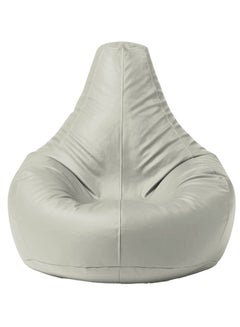 Buy Faux Leather Tear Drop Recliner Bean Bag with Filling Off White in UAE