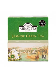 Buy Ahmad Tea Jasmine Green Tea, Tagged Teabags without envelopes, 100 Count in UAE