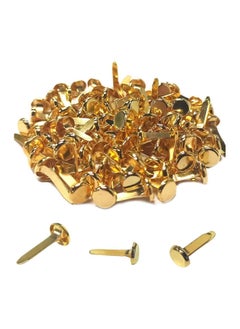 Buy 100 Pcs Brass Paper Fasteners 8x17mm Plated Mini Brads for Scrapbooking Crafts DIY Projects in UAE