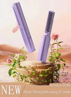 اشتري Hair Straightener Brush Comb 3 Temperature Modes Fast Heat Straightening Brush with Hot Comb and Led Display Straightening Comb Wet and dry Anti Scald في السعودية
