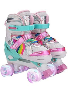 اشتري Roller Skates for Girls and Kids, Adjustable Roller Skates, with All Wheels Light up, Fun Illuminating for Girls and Kids, Roller skates for Kids Beginners في الامارات