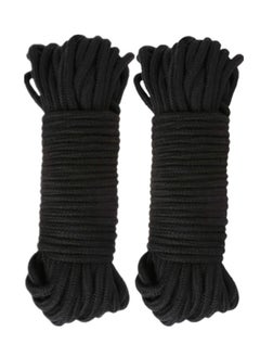 اشتري 2Pack 10 M/33 Feet 8 MM All Purpose Rope Soft Cotton Rope Cord Thick Cotton Twisted Cord (Black) في الامارات