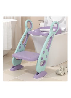 اشتري Potty Training Seat with Step Stool Ladder,Potty Training Toilet for Kids Boys Girls Toddlers Comfortable Safe Potty Seat with Anti Slip Pads Ladder (Style 2) في الامارات