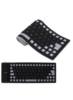 Buy Foldable Flexible Keyboard USB Wired Gaming Keyboard 85 Keys Fully Sealed Design, Roll-up Silent Soft Keyboard Waterproof Dustproof for PC Notebook Laptop in UAE