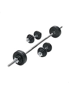 Buy Generic Weight and Bar Set, 21 Pieces, 105 kg - Black and Silver in Egypt