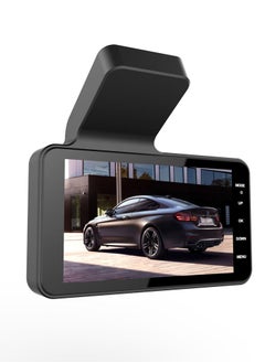 اشتري 1080P DVR Dash Camera 4 Inch Car Dashcam Driving Recorder 170° Wide Angle with Touchscreen Support Night-Vision Loop Recording Motion Detection Reversing Picture في السعودية