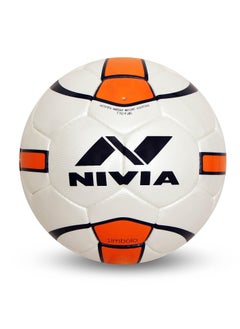 Buy Nivia Simbolo Football, Size 5 (White/Orange), Leather in UAE