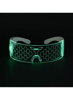 اشتري Cyberpunk Style LED Colorful Light Emitting Technology Glasses, Bar Bounce Party Transparent Sci fi Light emitting Future Flash Glasses في السعودية