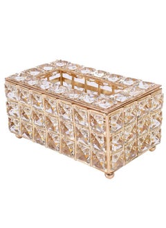 Buy Handmade Crystal Rectangular Elegant Paper Towel Holder for Dressing Table, Bedroom and Living Room in UAE